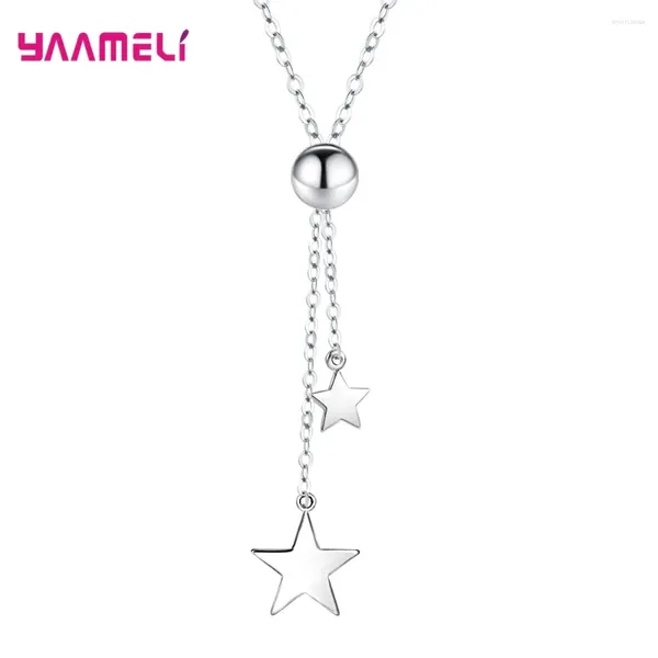 Pendants 925 Collana per maglione d'argento per le donne alla moda di moda stelle alla moda di gioielleria rolo con fermagli per aragosta