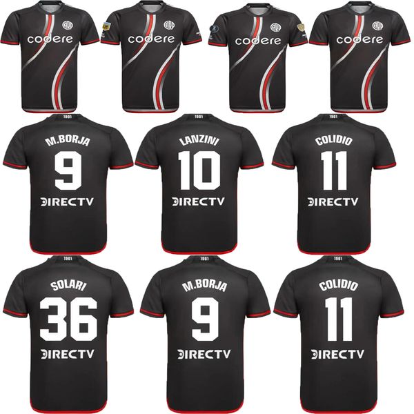 New River Plate Third Soccer Jersey Black 24 25 Black M Borja Lanzini Colidio Solari 2024 2025 Kit per adulti Shirt Football Fan Version