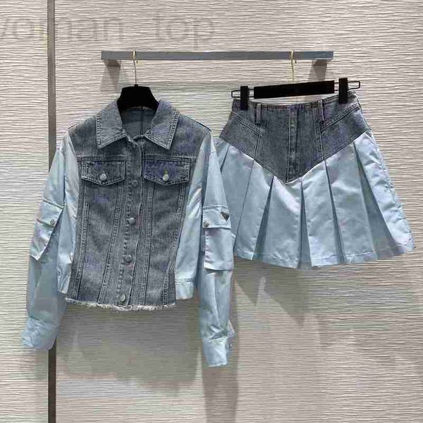 Zweiteiliger Kleidungsdesigner New Age Reducing Western Style Denim Spleiß