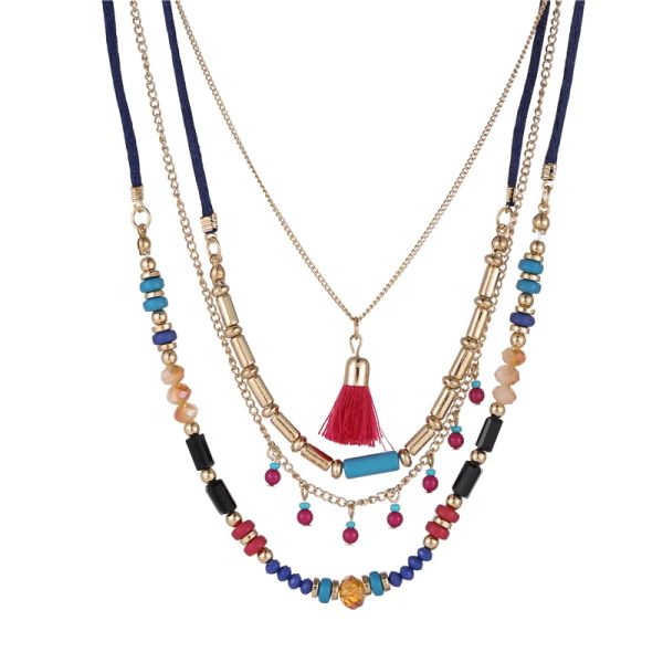 Colares de colares boêmias de várias cores de colares colares colorido colar