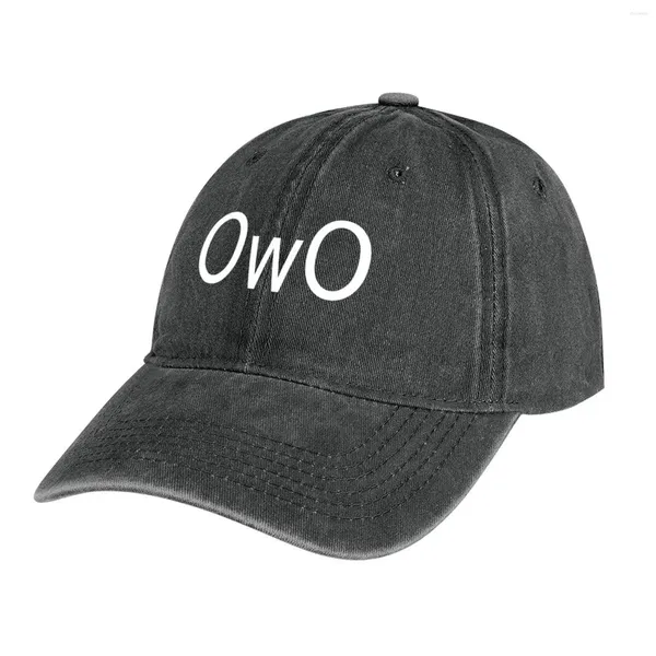 Berets Kawaii Owo Emote Face Roth Roth Black Cowboy Hat Snap Back Back Модные женские мужчины