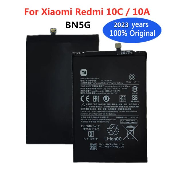 Batterien 2023 Original Xiaomi Bn5g 5000mAh Akku für Xiaomi Redmi 10C Redmi 10A Hochwertiger Ersatz -Smartphone -Akku auf Lagerbestand