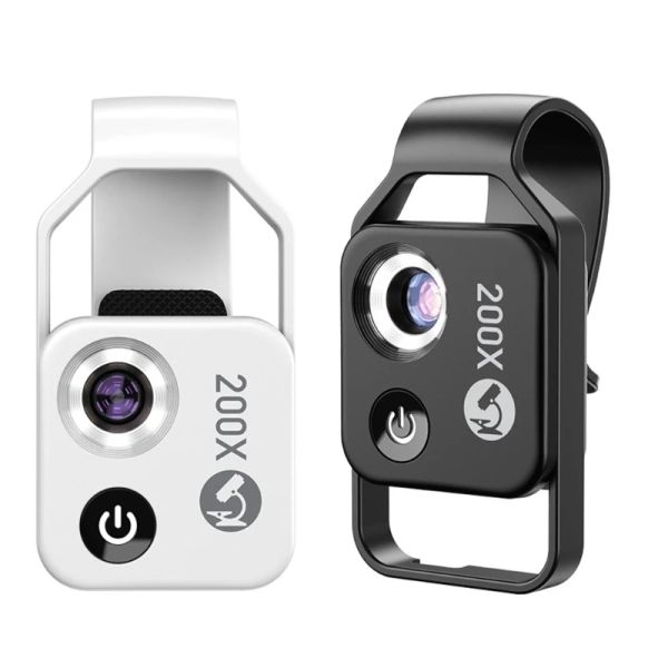 Filtros Microscópio de bolso 200x, anexo de micro lente com CPL para lente de câmera para smartphone para telefone/tablet