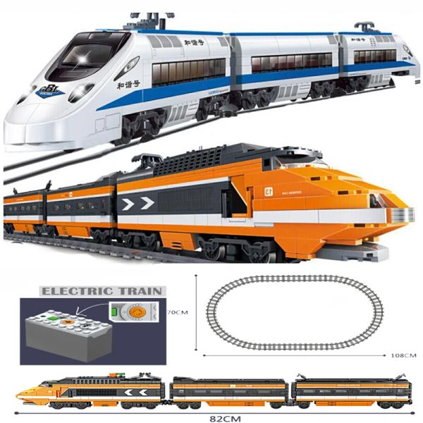 Bloklar Kazi Hightech Bataryalı Elektrikli Klasik Tren Şehir Demiryolu Motor Yapı Blokları Tuğla Çocuk Oyuncakları Çocuklar İçin