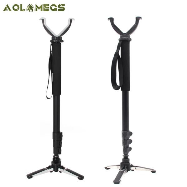 Kameras Taktisches Zubehör 360 -Grad -Rotation Aluminium Retacriactable Stativ Shooting Rack Telescopic Hunting Stick mit V Joch -Klammer