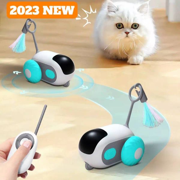 Controle controlado remoto smart gato brinquedo 2 modos carro de brinquedo automático para gatos cães cães interativos tocando gatinho treinamento de animais de estimação suprimentos