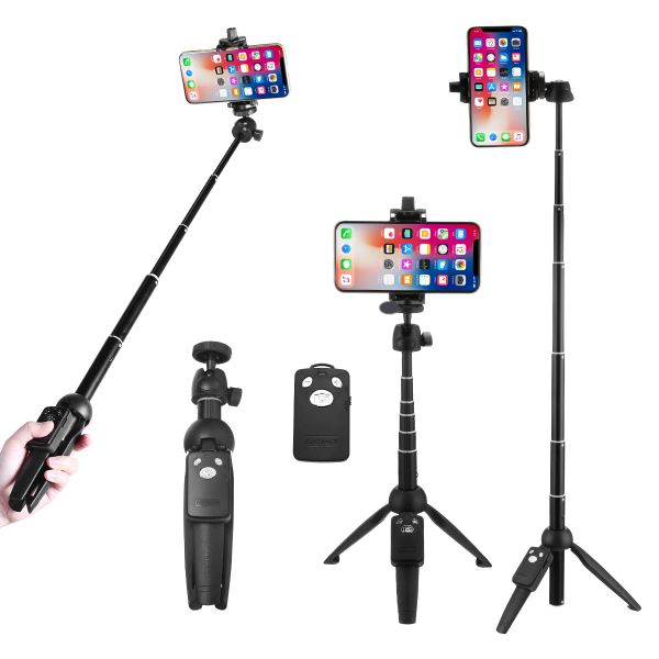 Gimbal bezprzewodowy selfie stick z bluetooth statyw 2 w 1 do telefonu wysuwany mini statyw do iphone'a xs max xr x Androida