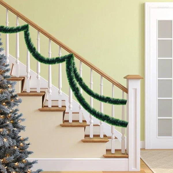 Dekorative Blumen 1,7 m Weihnachten künstlich hängende Rattan Girlande Drahtkunstlamblesel Ornament Kranz Treppe Banner Jahr Garten 2024 Navidad Dekor