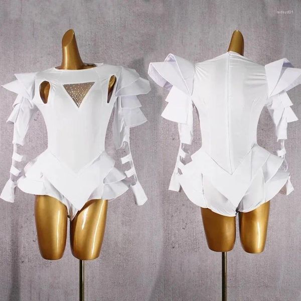 Trajes de desgaste de palco feminino boate shinestone bodysuit de dança de dança DJ liderança de roupas de rave BL20