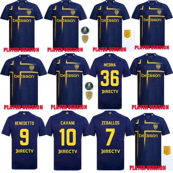 Juniors Boca Juniors Camisas de futebol leve e confortável 24 25 homens kit Maradona Romero Cavani Benedetto Lucas Janson Medina Medina Futebol Cirche Player Versão