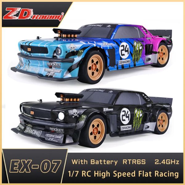 Cars ZD Racing Ex07 1/7 4WD 4WD RC ad alta velocità Flat Sports Flat Sports Remote Control Electric Model Toys per bambini adulti Giochi giocattoli