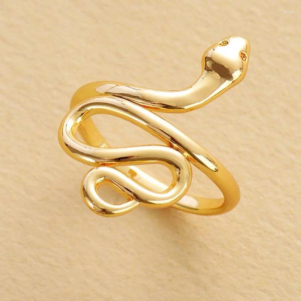 Clusterringe klassische Mann Frauen Gold plattiert trendy Cocktail Schlange Schlange Finger kreativer verstellbarer Band Ring Designer Schmuck Schmuck