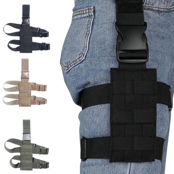 Coldres universal coldre lot holster coxa plataforma tático molle de pistola tática para caçar painel de paintball com tiras molle ajustáveis