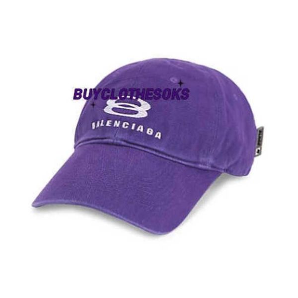Роскошные шляпы модельер -дизайнер кепки женщины мужчины, вышитые бейсбольной кепки Blnciaga Unisex Logo Logo Logo Logo Baseball Hat UV/White Size L WL
