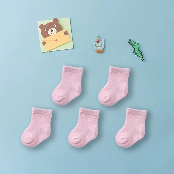 Harmers 5 coppie set da 0 a 6 mesi calzini rosa neonati primaverili ed estate nuovi accessori per bambini per abbigliamento da bambino