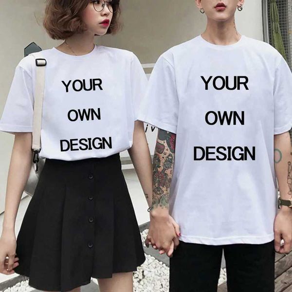 T-shirt feminina Impressão personalizada Camiseta de casal Homens Mulheres Diy You Like Photo T-shirt Fashion Custom Your Own Design Tshirt Male feminino 240423