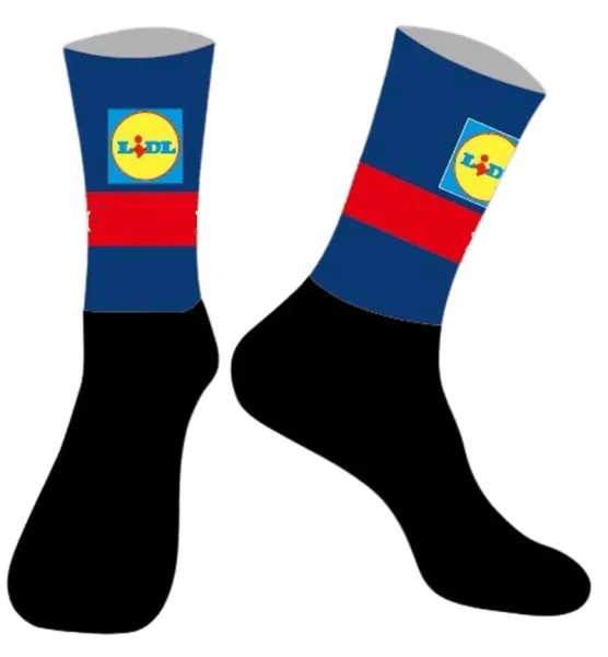 Socken Laser Schnitt ein Paar 2024 LIDL Team Radsportsocken Antislip Bike Racing Miti atmungsaktiv für Männer und Frauen