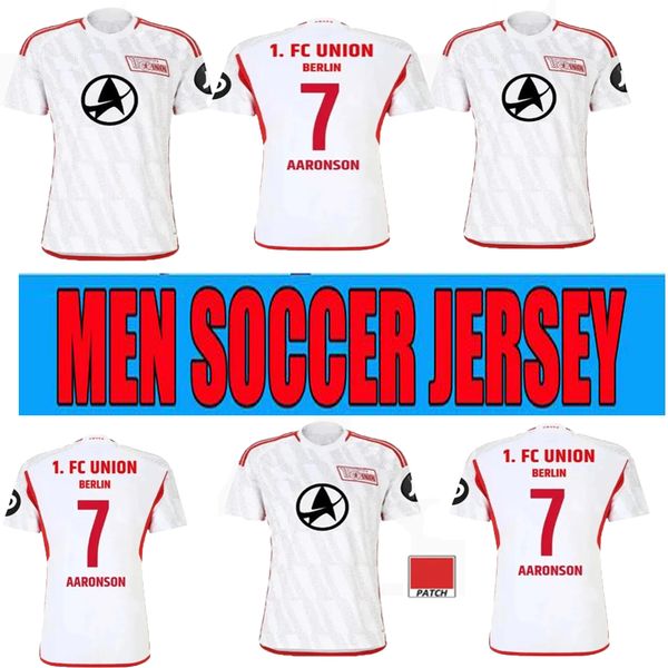 24/25 Union Berlin Mens Новые белые футбольные майки Khedira Haraguchi Becker Thorsby Trimmel Oztunali Seguin Home Away Cup Jersey Special Edition футбольные рубашки