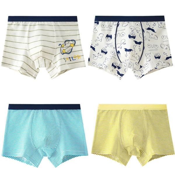 Biancheria intima 4pcs/lot boys biancheria intima spedizione gratuita kids cotone personaggio di cotone per bambini mutandine boxer corte 312 anni