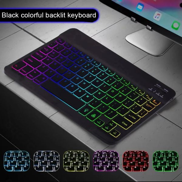 Mäuse Bluetooth Keyboard Mini Wireless Tastatur und Maus Spanisch Russisches 10 -Zoll -Tastatur Kit wieder aufgeladen für iPad Pro Tablet Telefon