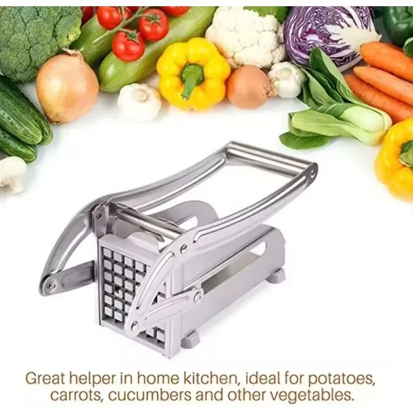 Neue Edelstahl 2-Blade French Fry Fry Potato Cutter Slicer Cutter Chopper Chips Maschine Herstellung Werkzeug Kartoffel Schnitt Friesspotato-Schneiderhacker