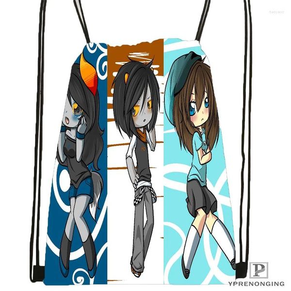 Draw String Custom Homestuck.full.Rucksacktasche süße Daypack Kids Satchel (schwarzer Rücken) 31x40cm#180531-04-27