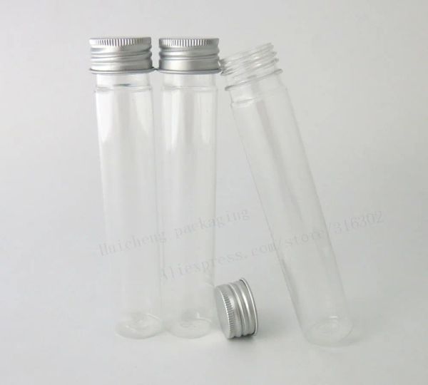 Anzüge 24 x 65 ml nachfüllbarer leerer PS -Röhrchen mit Aluminiumkappe 65cc Clear Plastic Rohr transparentes Anzeigrohr