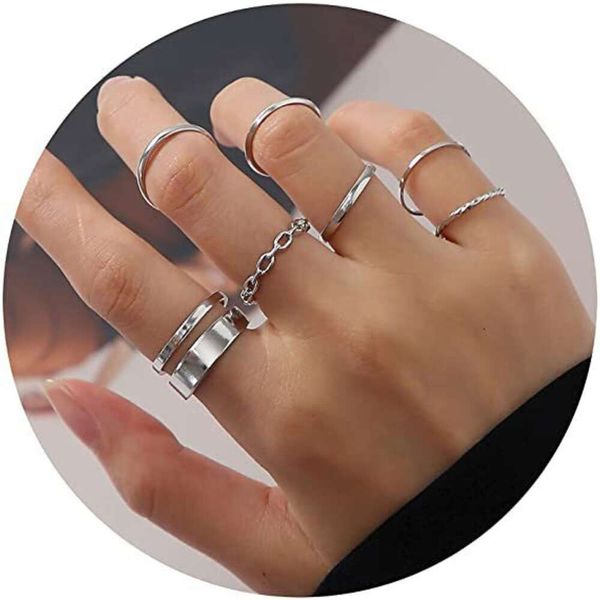 Minimalista da moda Minimalista Nova Junta de dedo conjunto com anel aberto
