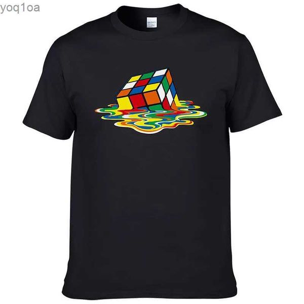 T-shirt da uomo T-shirt estate in cotone Rubiks T-shirt Cube T-shirt Funny Hipster Graphic Shirt Top Top UNISEX Man Short Short Short Tops #304L2404
