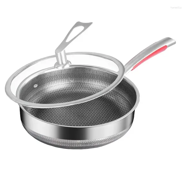 PANS 32 cm Non -Stick Wok Steak Pan 316 Edelstahlbraten und Home Cookware Gas Induction Cooker Universal einstellen