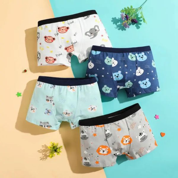 Biancheria bianche Nuovo Arrivo Boys biancheria intima Spedizione gratuita Kids Cotton Caratteri di cotone per bambini Mintellaie Short Boxer 6pc 17 anni M2XL