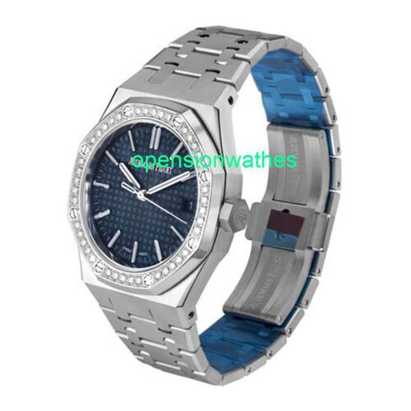 AP Luxury Watches Automatic Orologio da uomo Audemar Pigue Royal Oak Watch 37mm Blue Index Hour Mark Dial Fnzw