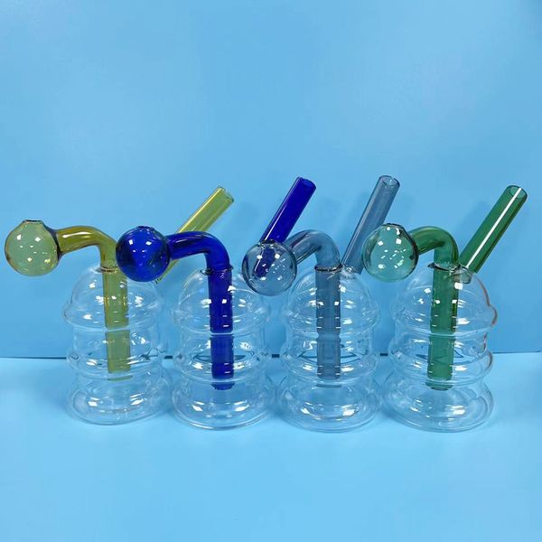 Quartzpro Glass Bubbler Ölbrenner Rauchrohr mit 3 cm Kopfschüssel Percolator Filterdiffusorrohr