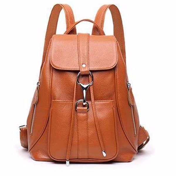 2024 Koreanische Version von Cowhide Bag Casual Rucksackstil beliebter Leder -Rucksack -Business -Mode -Taschen Großhandel