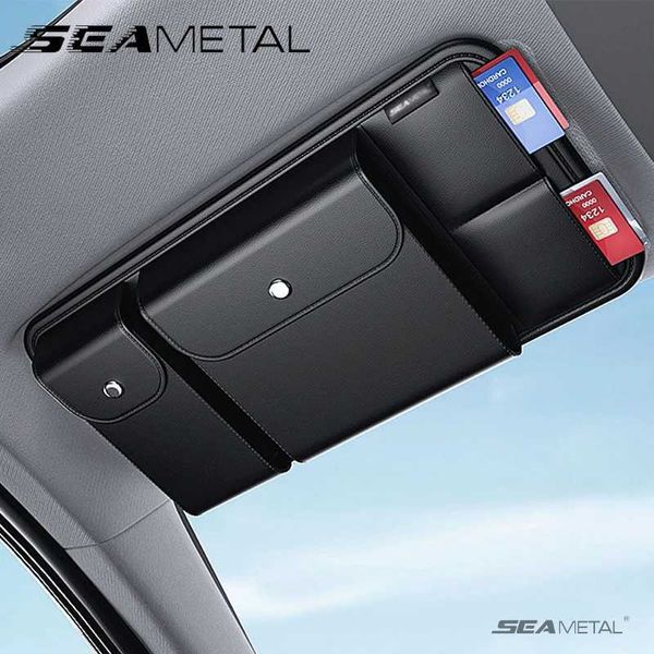 Occhiali da sole Sametal Car Visor Storage Borse MultiSor Visor Organizzatore Ogani di Luxuria Porta PU PERCOLA PER CAGNI AUTOMA