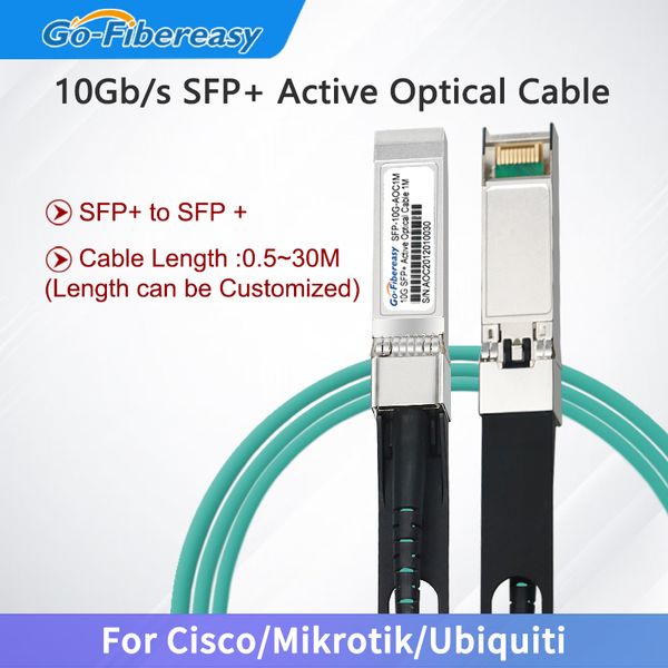 Cavo in fibra SFP 10G SFP+ Cavo AOC OM3 1M, 2M, 3M, 5M ... 50M COMPATIBILE OPTICA ATTIVO CICO, HW, Mikrotik, Ubiquiti Fiber Switch
