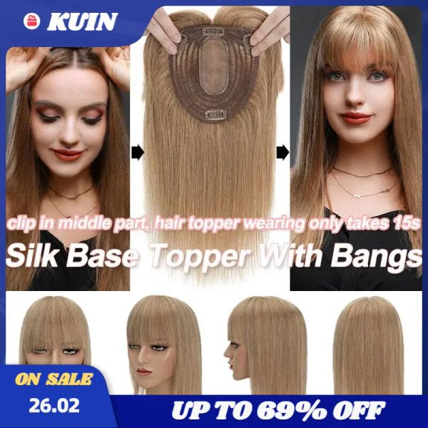 Toppers Silk Base Topper Clip в настоящих человеческих париках для волос.