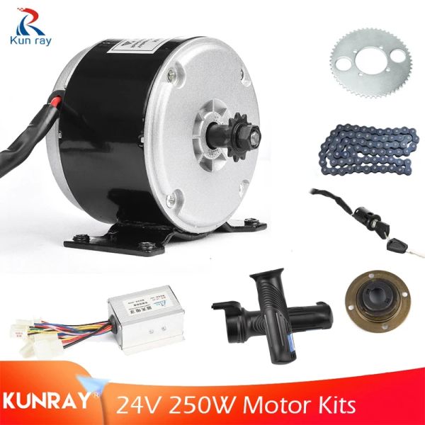 Parte Motor escovado Conjunto para bicicleta elétrica Emoto Skatebord Bicycle Kit 24V DC 250W Kit de conversão de motor de scooter elétrico My1016