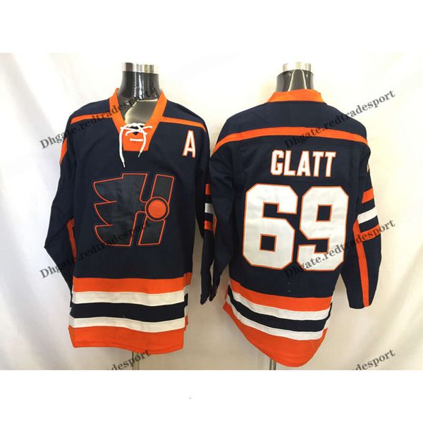 Kob Mens New Halifax Highlanders Goon Movie Hockey Froneys дешевые #69 Doug Glatt Goon Movie Hockey Jerseys Vintage Blue S-XXXL