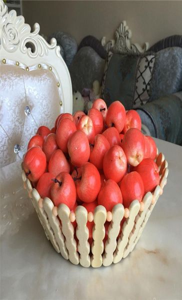 3 cm Verdi Red Fucice Mini Apple Frutti artificiali Soggiorno Verdura Produtti di decorazione della casa 100PCSlot DEC2674740491