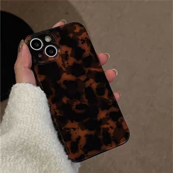 Personalisiertes Amber Leopard Muster iPhone 14 geeignet für Apple 15 Pro Max Phone Case 11/12 Vollpaket XR/X