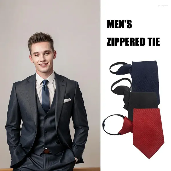 Bow Binds Dacron Freizeithalskrawatte Anzüge Klassiker für Hochzeitsgeschäft Slim Männer Krawatte Erwachsener Gravatas Männer Reißverschluss N0X1