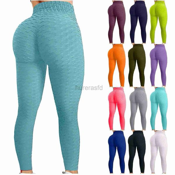 Conjuntos ativos Womens High Caists Yoga Pants Bapinha Controle de Slimmation Slimmaty Leggings Treino Executando as calças justas 240424