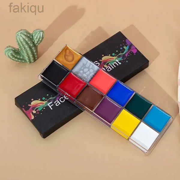 T47u Körperfarbe Körperfarbe Kunst Kinder Make -up Malerei Pigment Kit 12 Farben ölige Gesicht Paintshalloween Bühnenbild für Frauen D240424