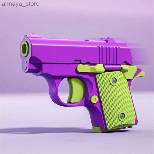 Gun Toys 1pc Kids 3D Mini Model Model Gun 1911 ручные игрушки для мальчиков для мальчиков Детские игрушечные пули No Fire Rubber Launcher Collection Giftsl240425