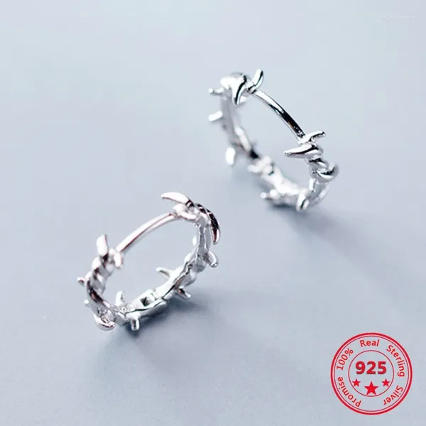 Stollenohrringe Real 925 Sterling Silber Ohrring Unregelmäßige Stacheldraht für Charme Frauen Party minimalistischer Modeschmuck