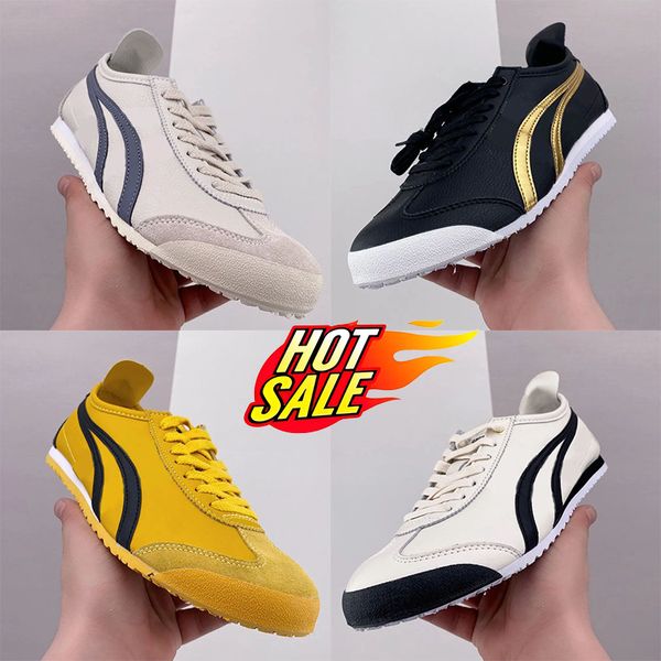 Designer luxo japa tigre mexico 66s estilo de vida tênis homens homens cava sapatos preto branco azul vermelho amarelo amarelo baixo traís