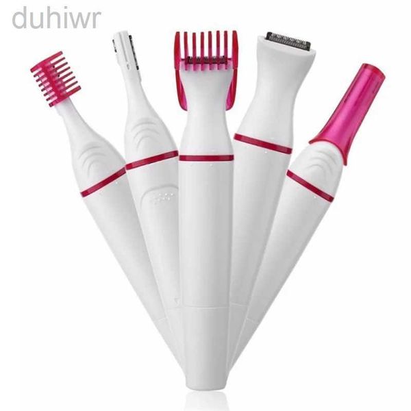 Epilador Multifuncional 5 em 1 Epilador elétrico branco para sobrancelhas de biquíni de biquíni Remoção de cabelo de cabelo de cabelo Dollente Dolless D240424