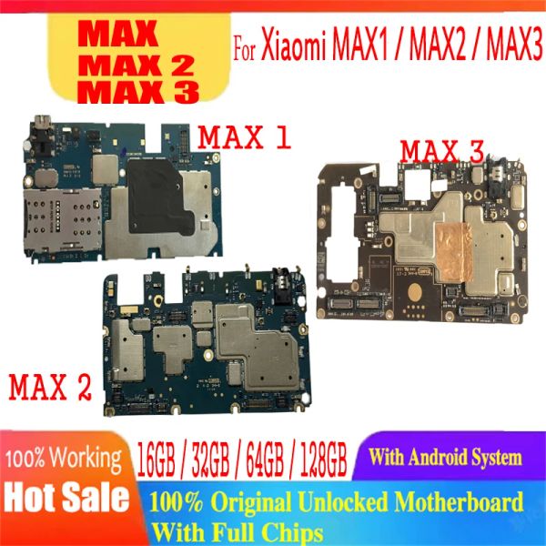 Antena 128 GB para Xiaomi mi max 1 / max 2 / max 3 placa -mãe original limpa limpeza placar de chips completa placa lógica Sistema de sistema operacional Android