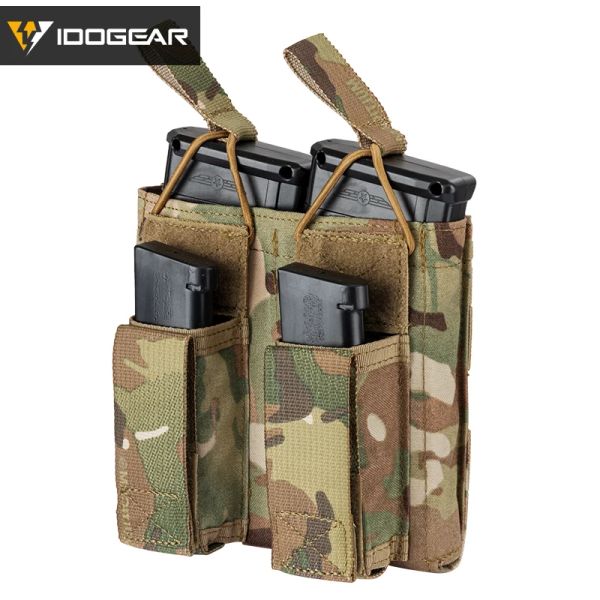 Poldres idogear tactical revista bolsa mag transportadora dupla aberta 5.56pistol molle airsoft mag bolsa 3546